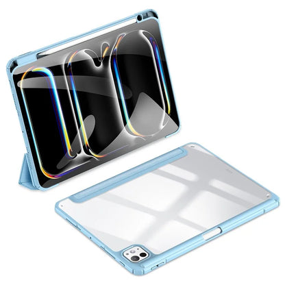 DUX DUCIS TOBY Series For iPad Pro 11 (2024) Case PU Leather Business Tri-fold Stand Tablet Cover with Pen Holder