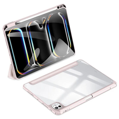 DUX DUCIS TOBY Series For iPad Pro 11 (2024) Case PU Leather Business Tri-fold Stand Tablet Cover with Pen Holder