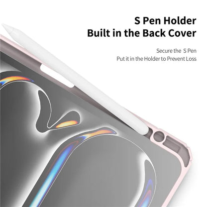 DUX DUCIS TOBY Series For iPad Pro 11 (2024) Case PU Leather Business Tri-fold Stand Tablet Cover with Pen Holder
