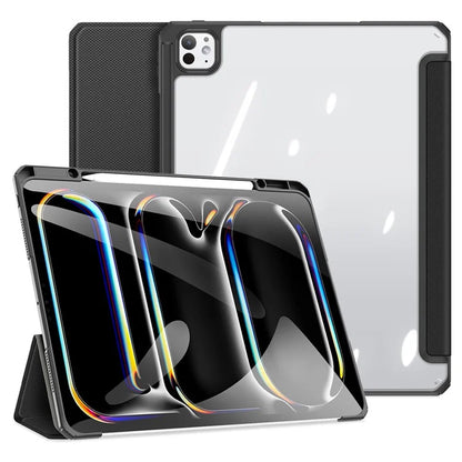 DUX DUCIS TOBY Series For iPad Pro 13 (2024) Case Auto Wake / Sleep PU Leather Tri-fold Stand Tablet Cover