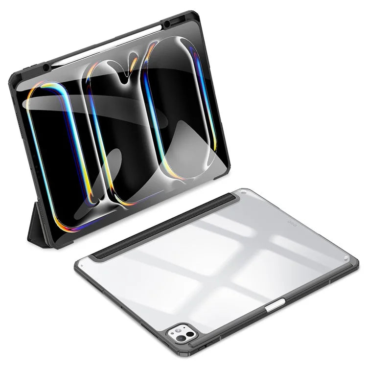 DUX DUCIS TOBY Series For iPad Pro 13 (2024) Case Auto Wake / Sleep PU Leather Tri-fold Stand Tablet Cover