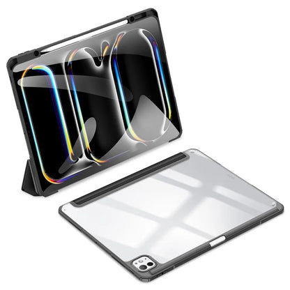 DUX DUCIS TOBY Series For iPad Pro 13 (2024) Case Auto Wake / Sleep PU Leather Tri-fold Stand Tablet Cover