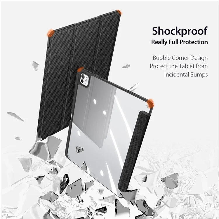 DUX DUCIS TOBY Series For iPad Pro 13 (2024) Case Auto Wake / Sleep PU Leather Tri-fold Stand Tablet Cover