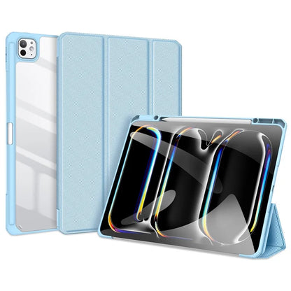 DUX DUCIS TOBY Series For iPad Pro 13 (2024) Case Auto Wake / Sleep PU Leather Tri-fold Stand Tablet Cover