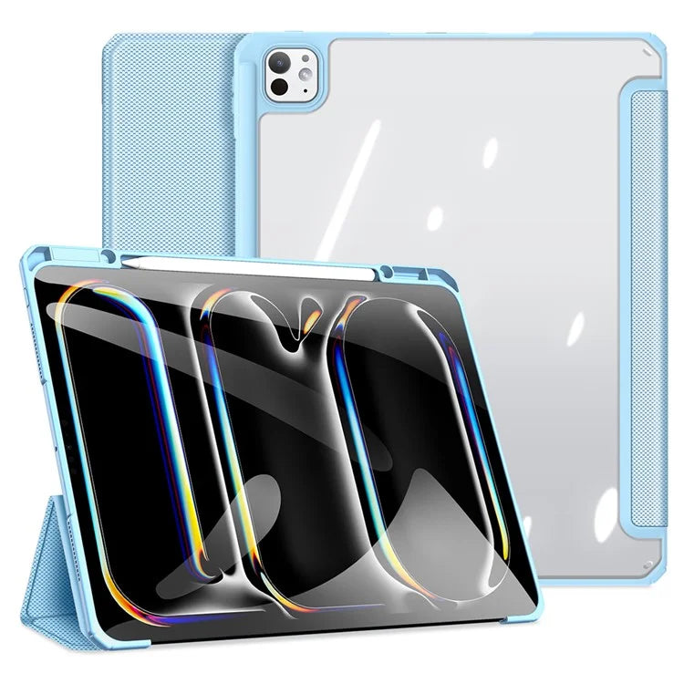 DUX DUCIS TOBY Series For iPad Pro 13 (2024) Case Auto Wake / Sleep PU Leather Tri-fold Stand Tablet Cover