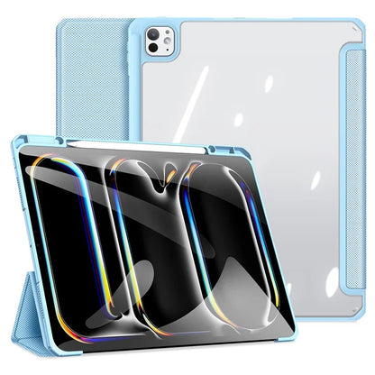 DUX DUCIS TOBY Series For iPad Pro 13 (2024) Case Auto Wake / Sleep PU Leather Tri-fold Stand Tablet Cover