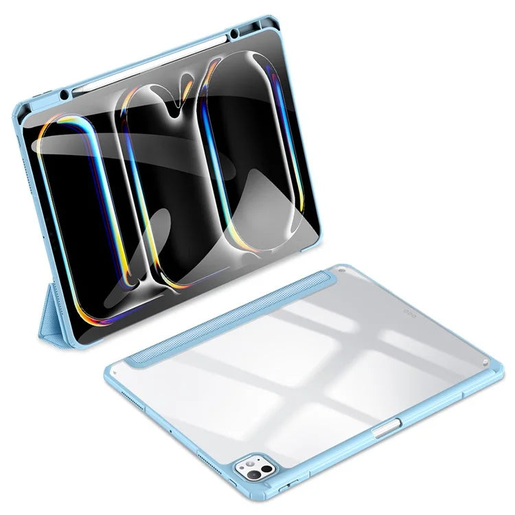 DUX DUCIS TOBY Series For iPad Pro 13 (2024) Case Auto Wake / Sleep PU Leather Tri-fold Stand Tablet Cover