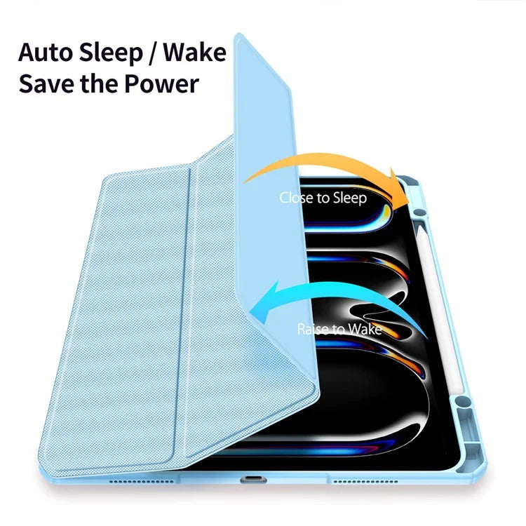 DUX DUCIS TOBY Series For iPad Pro 13 (2024) Case Auto Wake / Sleep PU Leather Tri-fold Stand Tablet Cover
