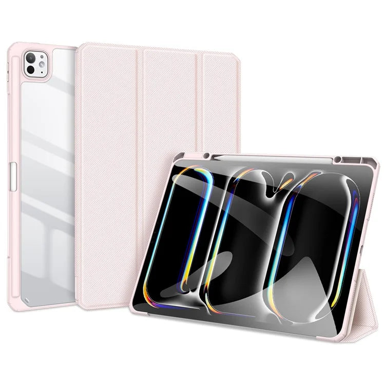 DUX DUCIS TOBY Series For iPad Pro 13 (2024) Case Auto Wake / Sleep PU Leather Tri-fold Stand Tablet Cover