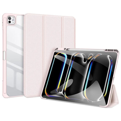 DUX DUCIS TOBY Series For iPad Pro 13 (2024) Case Auto Wake / Sleep PU Leather Tri-fold Stand Tablet Cover