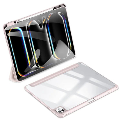 DUX DUCIS TOBY Series For iPad Pro 13 (2024) Case Auto Wake / Sleep PU Leather Tri-fold Stand Tablet Cover