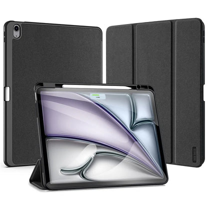 DUX DUCIS Domo Series for iPad Air 13 (2024) Case Tri-fold Stand Leather Smart Tablet Cover with Pencil Holder