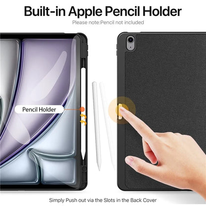 DUX DUCIS Domo Series for iPad Air 13 (2024) Case Tri-fold Stand Leather Smart Tablet Cover with Pencil Holder