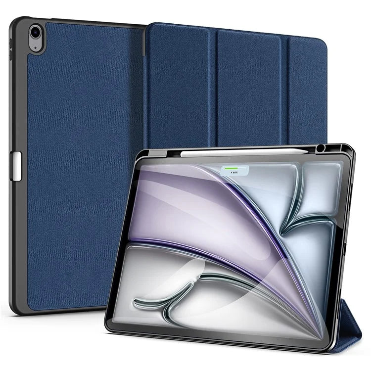 DUX DUCIS Domo Series for iPad Air 13 (2024) Case Tri-fold Stand Leather Smart Tablet Cover with Pencil Holder