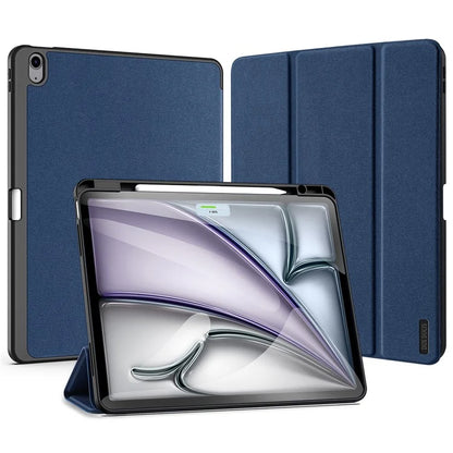 DUX DUCIS Domo Series for iPad Air 13 (2024) Case Tri-fold Stand Leather Smart Tablet Cover with Pencil Holder