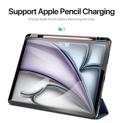 DUX DUCIS Domo Series for iPad Air 13 (2024) Case Tri-fold Stand Leather Smart Tablet Cover with Pencil Holder