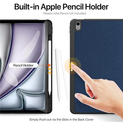 DUX DUCIS Domo Series for iPad Air 13 (2024) Case Tri-fold Stand Leather Smart Tablet Cover with Pencil Holder