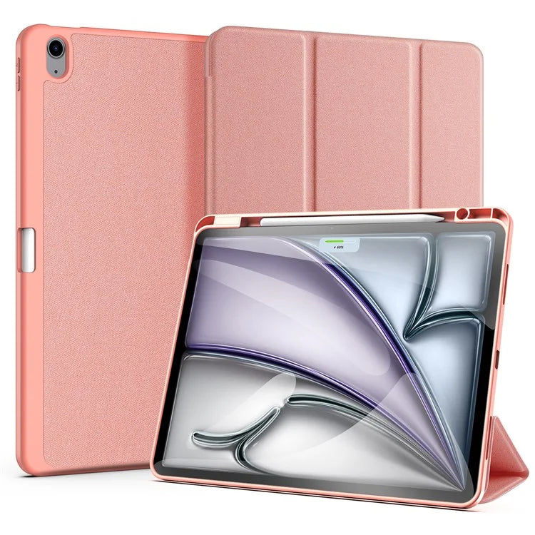 DUX DUCIS Domo Series for iPad Air 13 (2024) Case Tri-fold Stand Leather Smart Tablet Cover with Pencil Holder