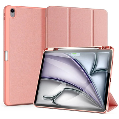 DUX DUCIS Domo Series for iPad Air 13 (2024) Case Tri-fold Stand Leather Smart Tablet Cover with Pencil Holder