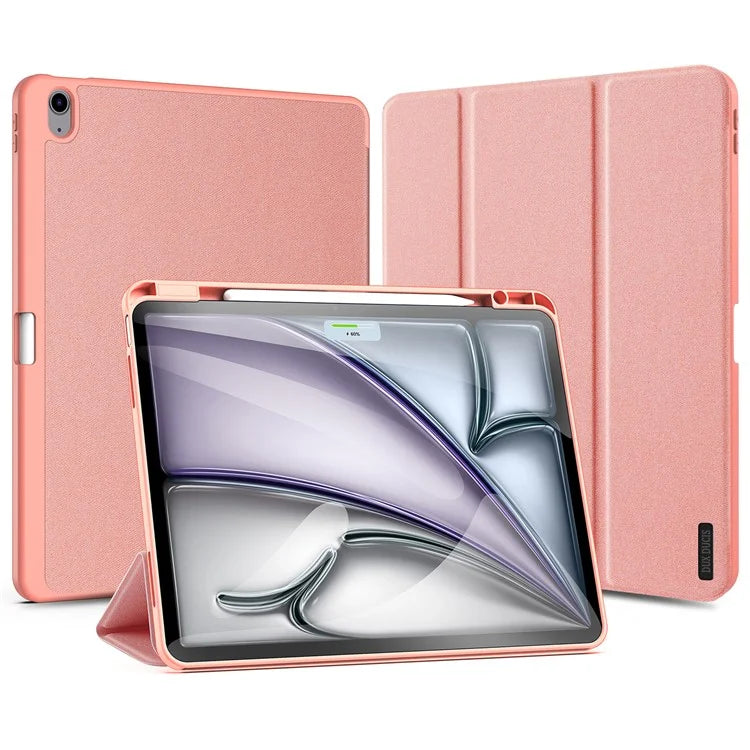 DUX DUCIS Domo Series for iPad Air 13 (2024) Case Tri-fold Stand Leather Smart Tablet Cover with Pencil Holder