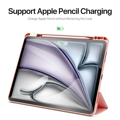 DUX DUCIS Domo Series for iPad Air 13 (2024) Case Tri-fold Stand Leather Smart Tablet Cover with Pencil Holder