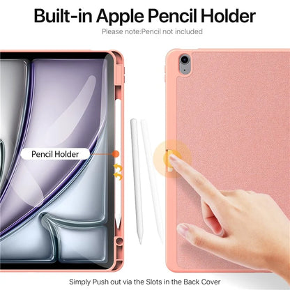 DUX DUCIS Domo Series for iPad Air 13 (2024) Case Tri-fold Stand Leather Smart Tablet Cover with Pencil Holder