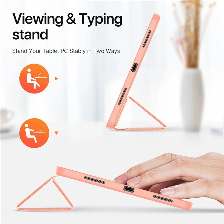 DUX DUCIS Domo Series for iPad Air 13 (2024) Case Tri-fold Stand Leather Smart Tablet Cover with Pencil Holder