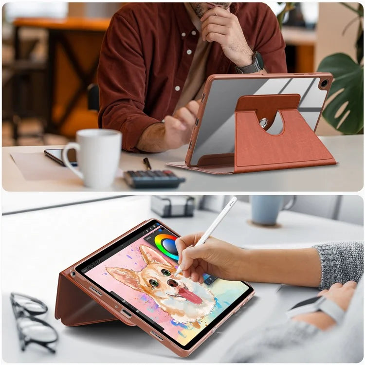 For Samsung Galaxy Tab A9+ SM-X210 SM-X216 SM-X218 Case PU Leather+Acrylic+TPU Tablet Stand Cover