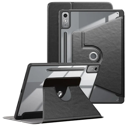 For Lenovo Tab P12 TB371FC Case Leather+Acrylic+TPU Stand Tablet Cover with Auto Wake / Sleep