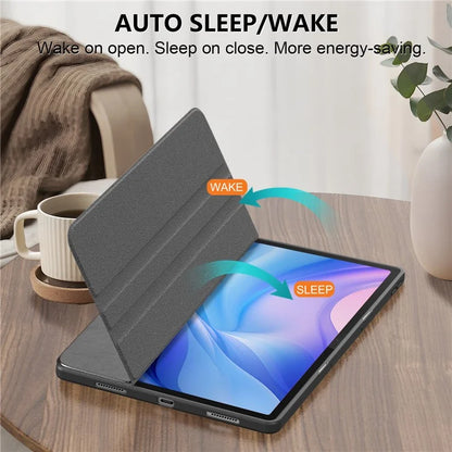 For Lenovo Tab P12 TB371FC Case Leather+Acrylic+TPU Stand Tablet Cover with Auto Wake / Sleep