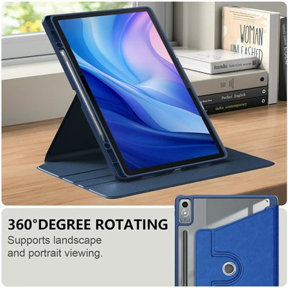 For Lenovo Tab P12 TB371FC Case Leather+Acrylic+TPU Stand Tablet Cover with Auto Wake / Sleep