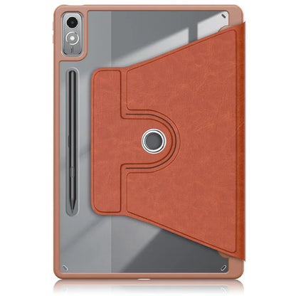 For Lenovo Tab P12 TB371FC Case Leather+Acrylic+TPU Stand Tablet Cover with Auto Wake / Sleep