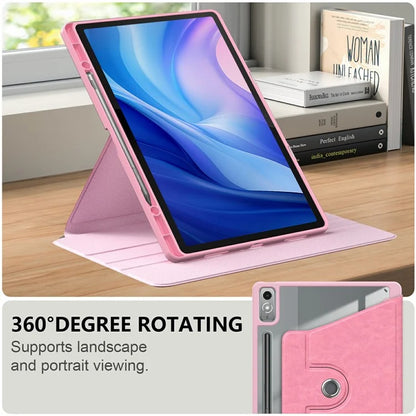 For Lenovo Tab P12 TB371FC Case Leather+Acrylic+TPU Stand Tablet Cover with Auto Wake / Sleep