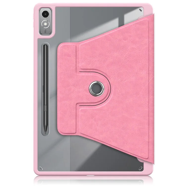 For Lenovo Tab P12 TB371FC Case Leather+Acrylic+TPU Stand Tablet Cover with Auto Wake / Sleep