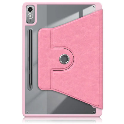 For Lenovo Tab P12 TB371FC Case Leather+Acrylic+TPU Stand Tablet Cover with Auto Wake / Sleep