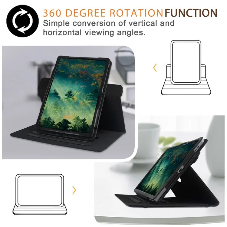 For Samsung Galaxy Tab S7 FE T736 / S7+ / S8+ / S9+ X810 / S9 FE+ X610 Case Rotating Stand Tablet Leather Cover