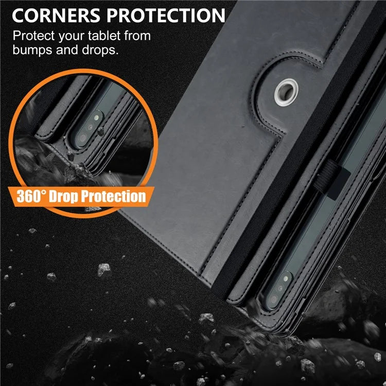 For Samsung Galaxy Tab S7 FE T736 / S7+ / S8+ / S9+ X810 / S9 FE+ X610 Case Rotating Stand Tablet Leather Cover