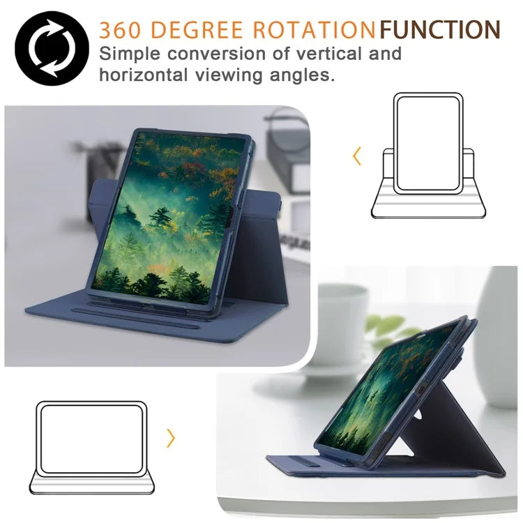 For Samsung Galaxy Tab S7 FE T736 / S7+ / S8+ / S9+ X810 / S9 FE+ X610 Case Rotating Stand Tablet Leather Cover