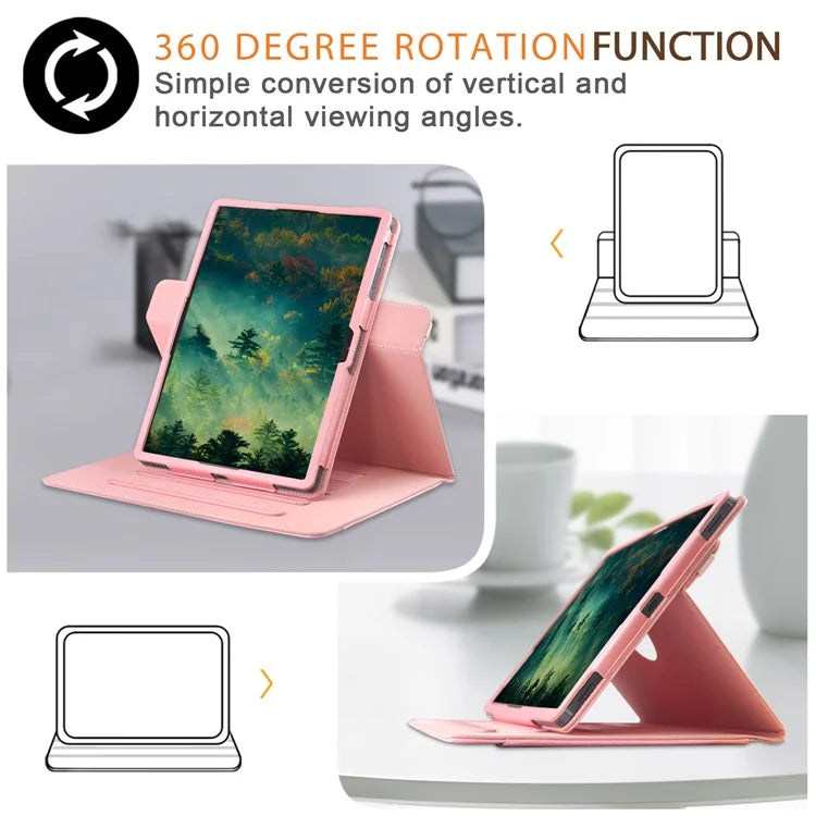 For Samsung Galaxy Tab S7 FE T736 / S7+ / S8+ / S9+ X810 / S9 FE+ X610 Case Rotating Stand Tablet Leather Cover