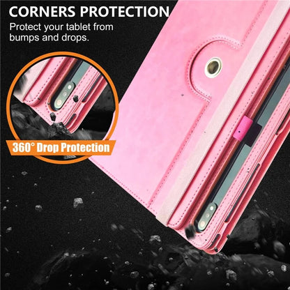 For Samsung Galaxy Tab S7 FE T736 / S7+ / S8+ / S9+ X810 / S9 FE+ X610 Case Rotating Stand Tablet Leather Cover