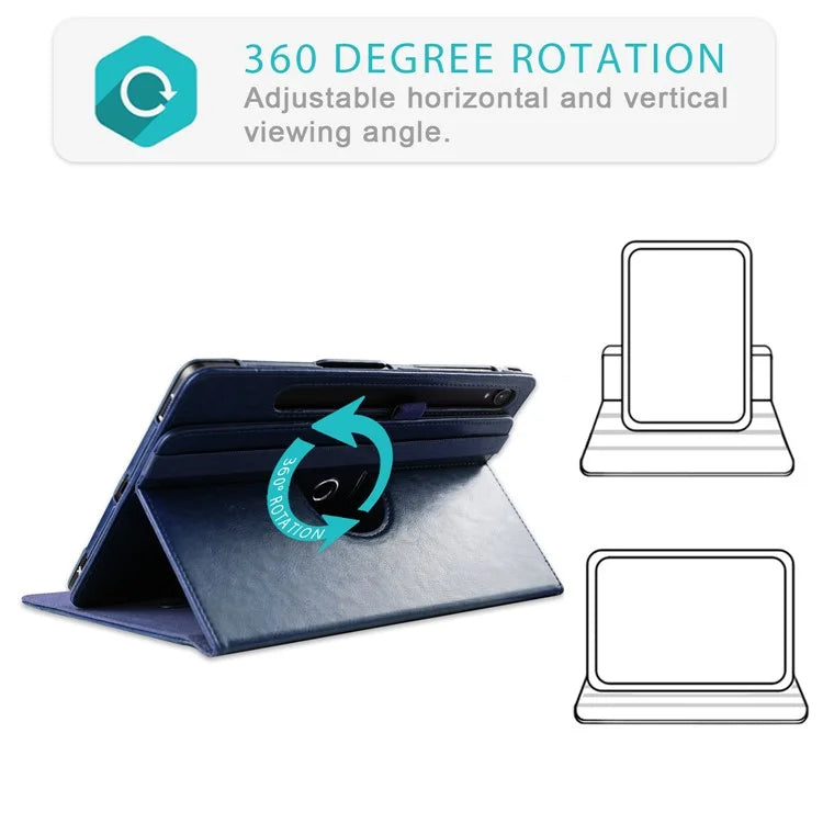 For Samsung Galaxy Tab S7 T870 T875 / Tab S8 / Tab S9 X710 / Tab S9 FE X510 Case Rotate Stand Leather Tablet Cover