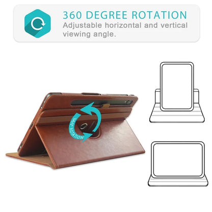 For Samsung Galaxy Tab S7 T870 T875 / Tab S8 / Tab S9 X710 / Tab S9 FE X510 Case Rotate Stand Leather Tablet Cover