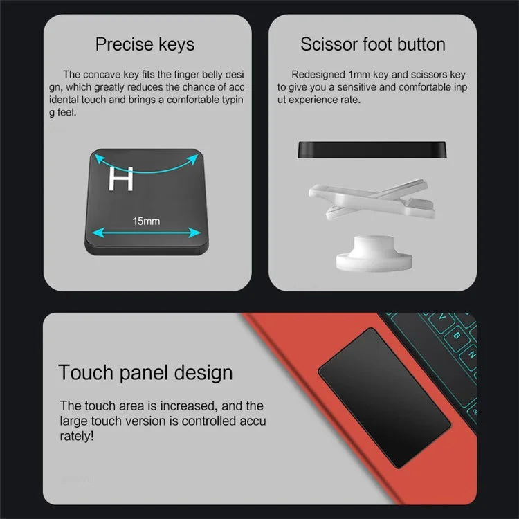 For iPad 10.9 (2022) Case Stand Leather Tablet Cover with Backlight Bluetooth Keyboard