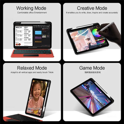 For iPad 10.9 (2022) Case Stand Leather Tablet Cover with Backlight Bluetooth Keyboard