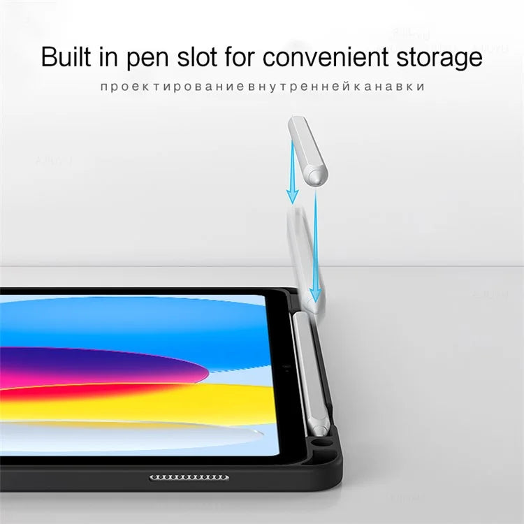 For iPad 10.9 (2022) Case Stand Leather Tablet Cover with Backlight Bluetooth Keyboard