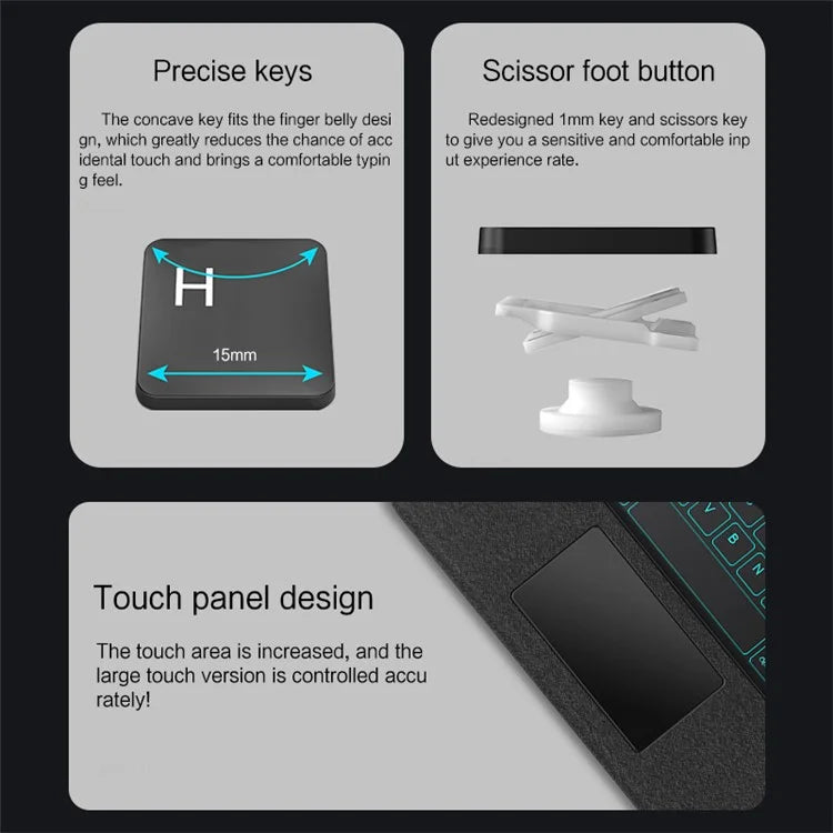 For iPad 10.9 (2022) Case Stand Leather Tablet Cover with Backlight Bluetooth Keyboard