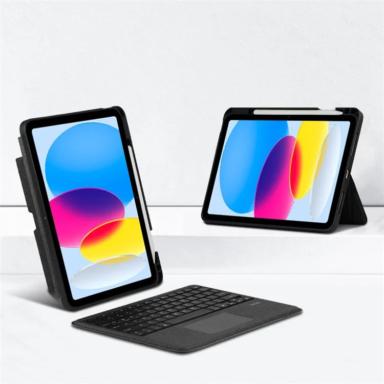 For iPad 10.9 (2022) Case Stand Leather Tablet Cover with Backlight Bluetooth Keyboard