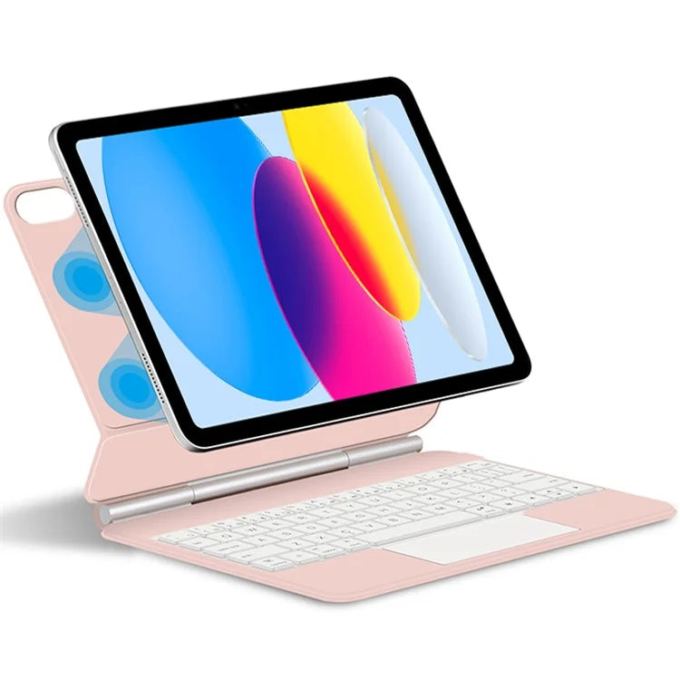 For iPad 10.9 (2022) Leather Case with Magnetic Bluetooth Keyboard Precision Multi-Touch Trackpad