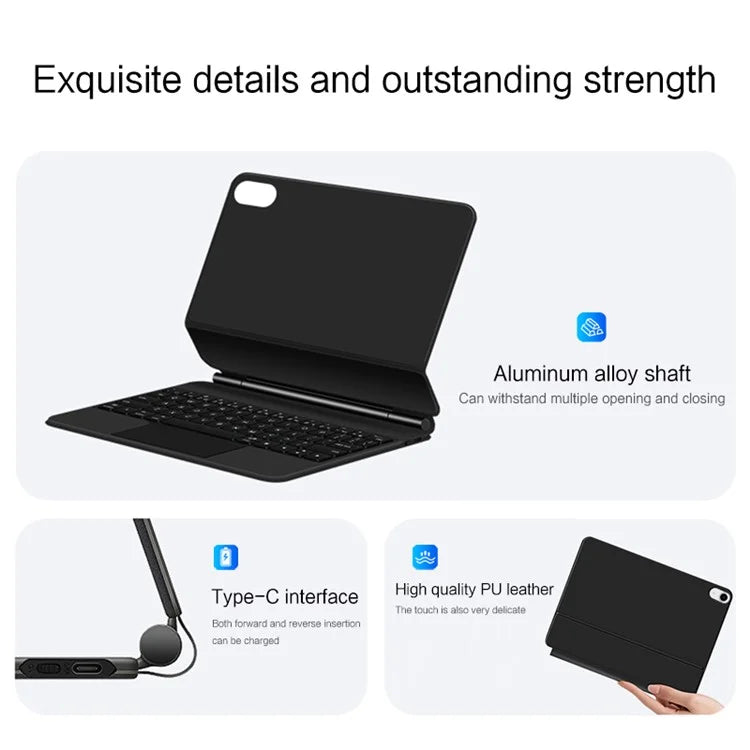 For iPad 10.9 (2022) Leather Case with Magnetic Bluetooth Keyboard Precision Multi-Touch Trackpad