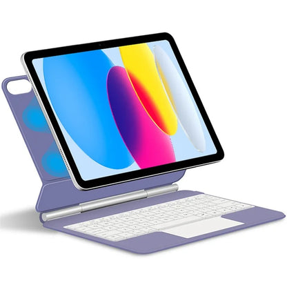 For iPad 10.9 (2022) Leather Case with Magnetic Bluetooth Keyboard Precision Multi-Touch Trackpad